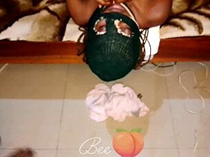 the team prepared the set carefully for an upside-down throat exercise routine with petite amateurs in a neutral environment.