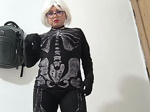 Happy Halloween I'm a tiny Latina slut with a huge hot pussy ready for fun