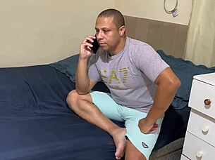 Brazilian Curvy Milf with Big Tits and Ass Sucks Monster Cock, Swallows Cum in Mouth After Hot Fucking