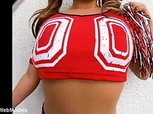 Oh man, I-I'm Febby Twigs, cute cheerleader, takin' this huge cock in POV blowjob, deepthroatin' and swallowin' cum.