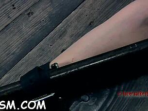 Brunette Babe Endures Hardcore Toy Masturbation And Blowjob In Intense BDSM Fetish Slave Session