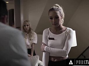 pure taboo CREEPY DRIVER lures college hitchhikers Kenzie Reeves & Carmen Caliente to his house for wild action