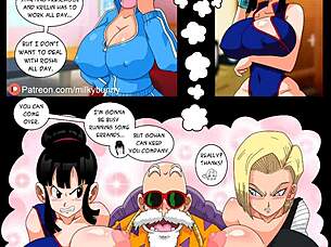 I feel so thrilled watching Gohan conquer with his big cock in this creampie comic adventure.