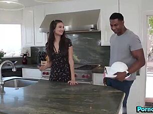 latina actress eliza ibarra encounters a tall muscular bodybuilder for an intense interracial session in lingerie and stockings