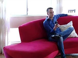 Hey, check out this blonde with blue eyes like Vanessa Cage grinding in that hot cage scene