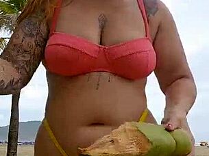 Why Is She Making Excuses Just To Flash Her Pussy At The Beach?