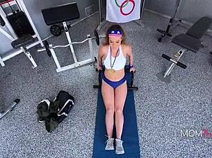 the gold medal olympic gymnast gets her ass stretched specially by jessie rogers and donnie rock