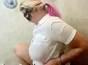 you're getting pissed on for the first time, sexy blonde slut, aren't you?