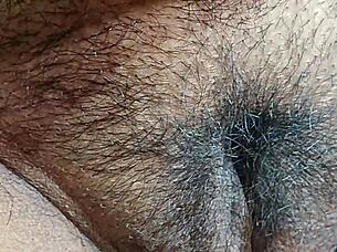 Desi bhabi cleaning her hairy pussy in cute housewife moment