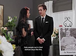 Oh Jayden Marcos Fucks Grieving GILF Widow Ruby Lynne at Funeral!