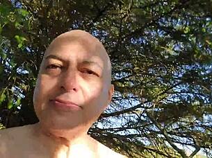 Public bdsm scene with clothes ripped for naked humiliation and slave striptease outdoors