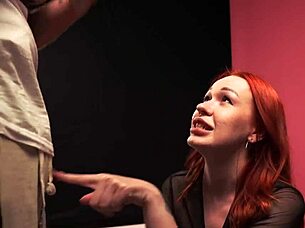 I'm losing my blowjob virginity to this redhead right now