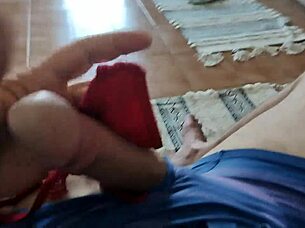 i feel so excited watching him play with my panties and jerk off as i head out to meet a follower for some flashing fun