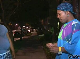 Ebony bbw with gigantic tits takes on a big black cock in vintage style