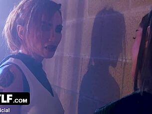 arcane xxx porn parody trailer contrasts lesbian military roleplay with intimate strapon action in prison