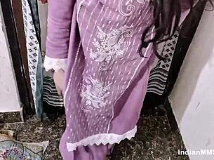 indian couple hints at steamy homemade orgasm with curvy wife