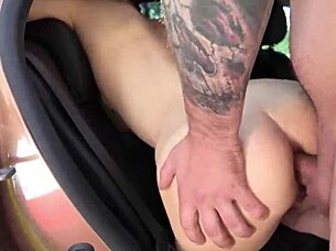 Shy Skinny Teen 18+ Gets Tight Ass Destroyed in Public Backseat Anal Fuck!