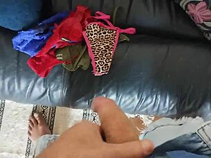 i feel so excited watching him play with my panties and jerk off as i head out to meet a follower for some flashing fun