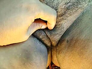 Desi bhabi cleaning her hairy pussy in cute housewife moment