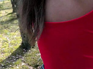 I felt so bad for this cheating slut tied to a tree by her husband, so I fucked her hard with my big cock and came inside her pussy