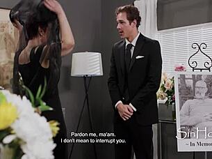 Oh Jayden Marcos Fucks Grieving GILF Widow Ruby Lynne at Funeral!