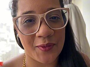 this naughty brunette has been dating for a short time and already turns her boyfriend into a cuckold with her wild ways