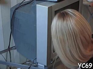 Nasty Teen In Nylons Goes Hardcore With Mature Guy Sucking And Fucking Cock