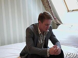 Nasty Teen In Nylons Goes Hardcore With Mature Guy Sucking And Fucking Cock