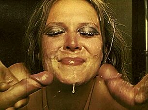 Intense vintage group action with hairy Indian threesome featuring one mouth devouring two cocks and explosive cumshot