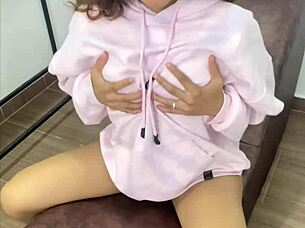 Naughty petite teen 18+ latina masturbates solo at home with her skinny body and pretty pussy in homemade amateur video