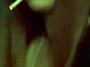 Italian milf Artemisia Love indulges in hot solo smoke fetish outdoors flashing big horny boobs and nipples