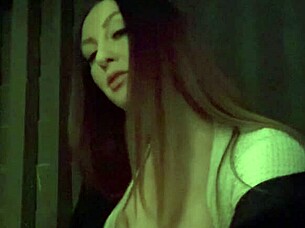 Italian milf Artemisia Love indulges in hot solo smoke fetish outdoors flashing big horny boobs and nipples