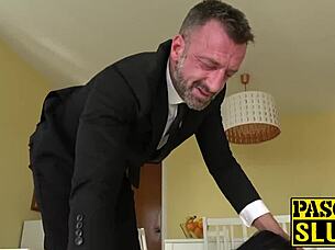 Submissive British Woman Gets Slapped Hard While Bound And Forced To Suck Cock And Fuck In Intense Bondage Session