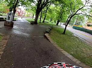 The pawg with bubble butt rides cock in doggystyle. She takes creampie from monster cock.