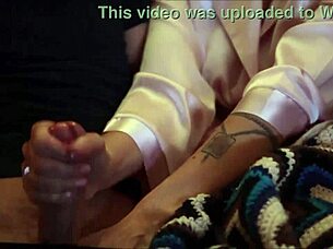 Under The Covers Milf Gives Sneaky Handjob Until Cum Explodes