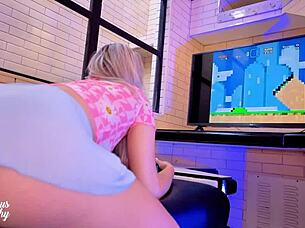 bent over stepsis plays games in a mini skirt with no panties her juicy pussy begs to be fucked full on red - mysteriouskathy, oh man 😍 that tanned brazilian blonde teen gets rough creampie in homemade pov action!