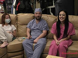 blaire celeste arrives at the hospital for a checkup on her chest area