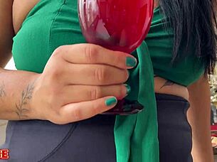 this naughty brunette has been dating for a short time and already turns her boyfriend into a cuckold with her wild ways