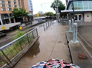 The pawg with bubble butt rides cock in doggystyle. She takes creampie from monster cock.