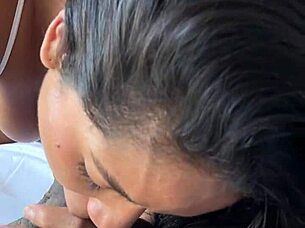 I give him a delicious blowjob with deep throat before leaving, yeah!