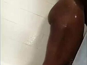 damn, perfect milf with big ass worships her curves in a wet shower scene 🔥🚿