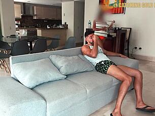 in a hidden cam encounter, a petite latina slut with big ass and tits gets fucked hard by monster cock in dirty homemade action.