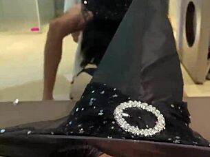 Brunette Babe Deepthroats Huge Cock While Facing Mirror For Perfect View!