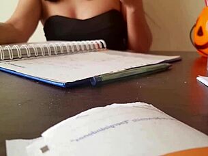 My visitor shows up and I discover she's not wearing any panties under her miniskirt.