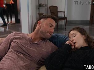 Teen leana lovings entices milf into wild group 4some with big tits bouncing in intense bunny outfit fuck