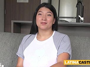 I feel so aroused by this massive boobs Latina babe getting titty fucked and face fucked at amateur casting.