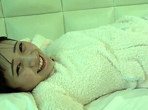 uncensored japanese 18-year-old suzu-chan with big natural tits gets shaved pussy creampie after teasing