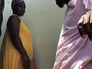 On the ranch, farm boy experiences his first time banging ebony milf outdoors with group action.