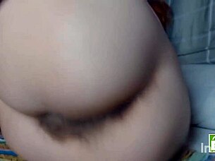 Inserting hairy toy deep in my hairy ass with close-up anal fingering and silent farting