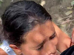 Blowjob Outside With Crazy Colombian Girlfriend And Friend